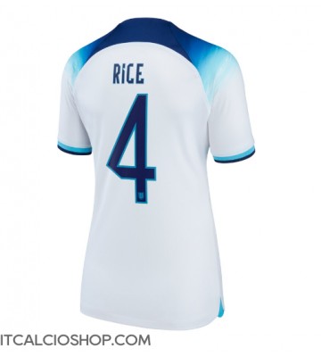 Inghilterra Declan Rice #4 Prima Maglia Femmina Mondiali 2022 Manica Corta
